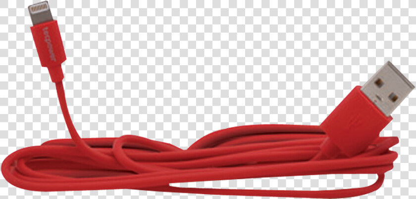 Tecpower Mfi Lightning Cable 3m Red   Networking Cables  HD Png DownloadTransparent PNG