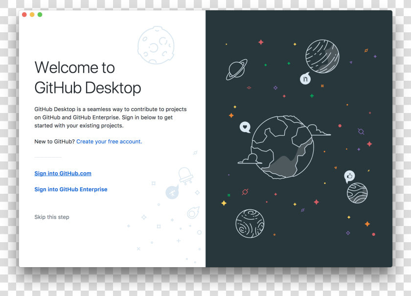 Github Desktop Splash   Welcome Screen Application Desktop  HD Png DownloadTransparent PNG