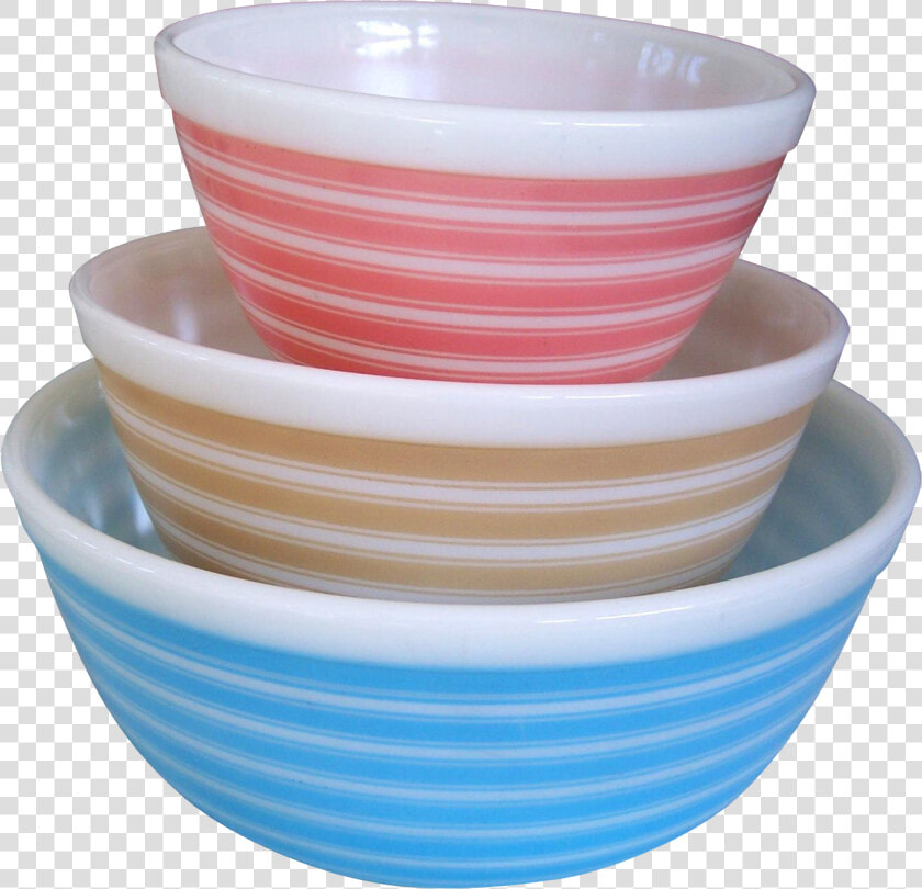 Pyrex Set Of 3 Rainbow Striped Nesting Bowls  HD Png DownloadTransparent PNG