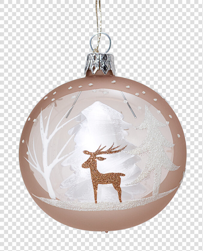 Glass Bauble Light Brown With Winter Forest  7cm   Christmas Ornament  HD Png DownloadTransparent PNG