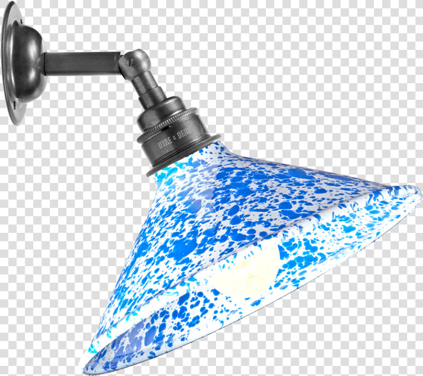 Blue Cone Shade Splatterware Wall Lamp   Lamp Png Wall Blue  Transparent PngTransparent PNG