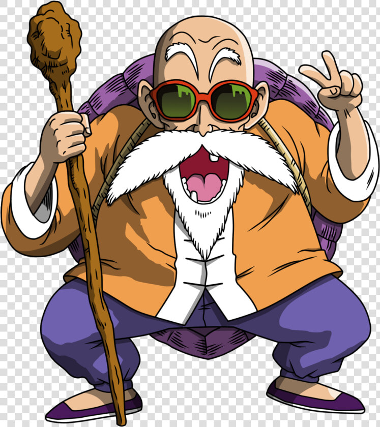 A Vara Is A Long Thin Stick   Master Roshi Peace Sign  HD Png DownloadTransparent PNG