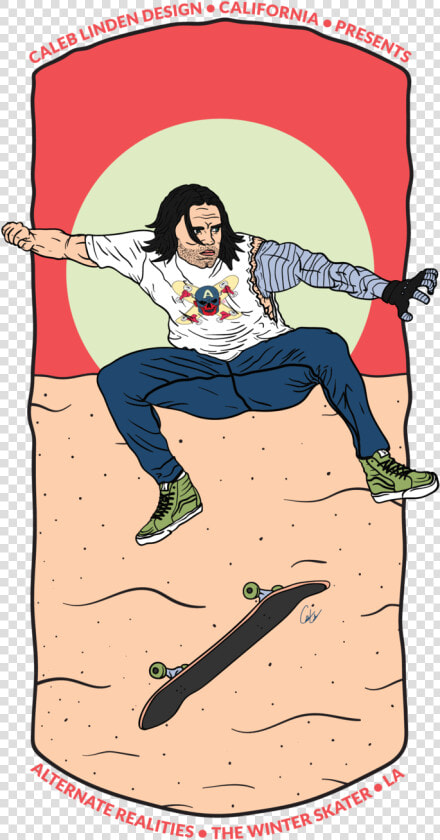 Winter Soldier Beach Skater Marvel Hoodie Back   Illustration  HD Png DownloadTransparent PNG