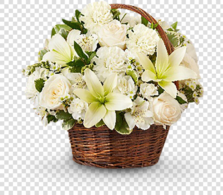 Cesto De Flores Santa Mariana   Small Funeral Flower Basket  HD Png DownloadTransparent PNG