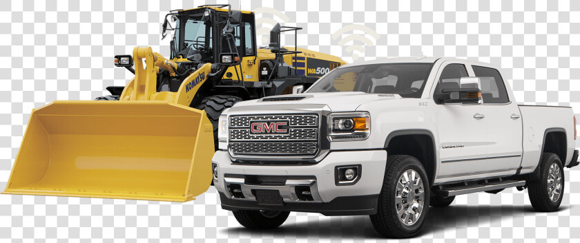 White Pickup And Yellow Iron Gps Tracking Canada     Pickup Truck  HD Png DownloadTransparent PNG