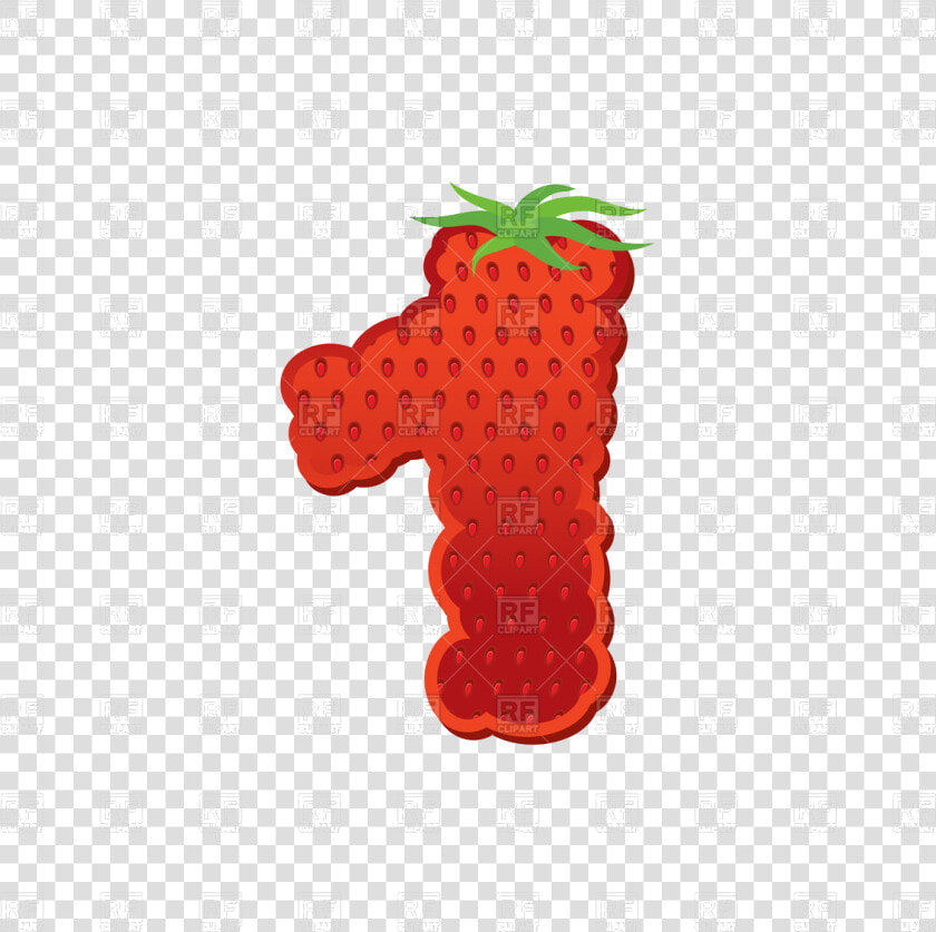 Number 1 Strawberry Vector Image Illustration Of Design   Number 1 Strawberry Design  HD Png DownloadTransparent PNG