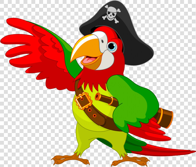 Pirate Parrot Clip Art   Cute Pirate Parrot Clipart  HD Png DownloadTransparent PNG