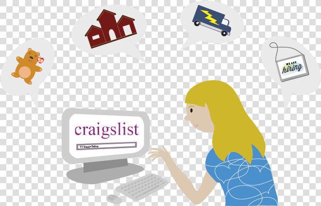 Woman Using Craigslist   Craigslist Inc   HD Png DownloadTransparent PNG