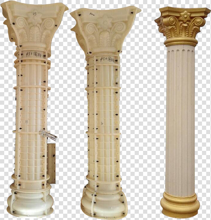 Making Roman Capital Column Mold   Cemented Pop Design Pillar  HD Png DownloadTransparent PNG