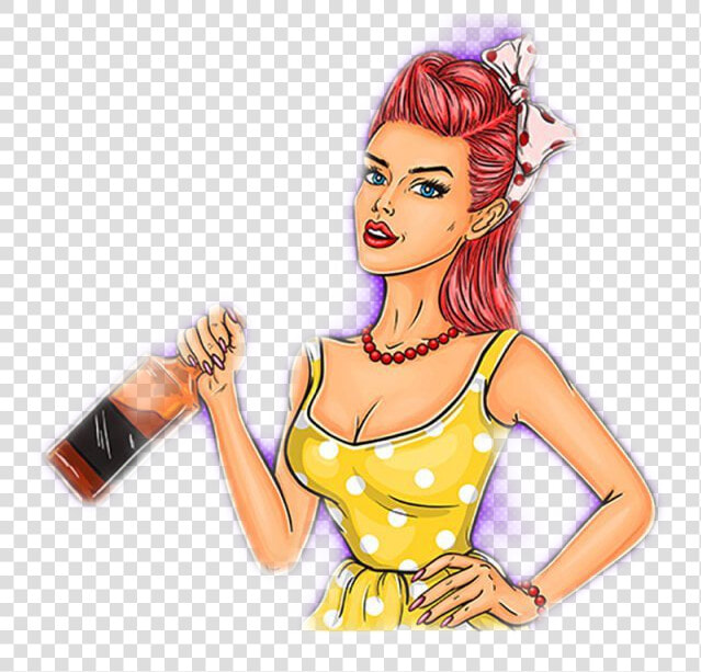  pinup  girl  popart   Illustration Of Pin Up Girl  HD Png DownloadTransparent PNG