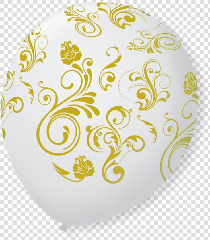 Balão N9 Arabesco Branco Polar dourado   Balloon  HD Png DownloadTransparent PNG