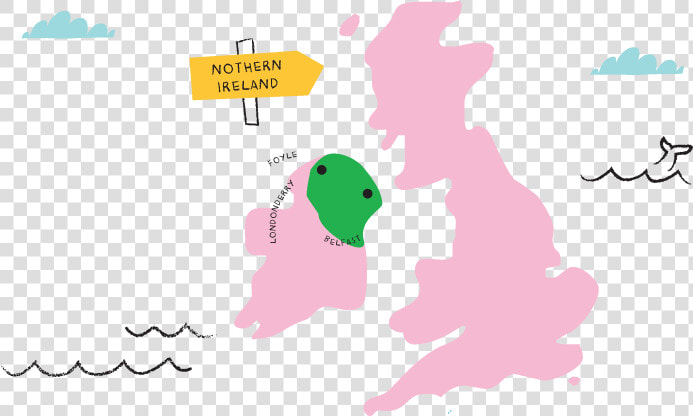 Illustration Of A Map Of Northern Ireland   North South Divide Population  HD Png DownloadTransparent PNG