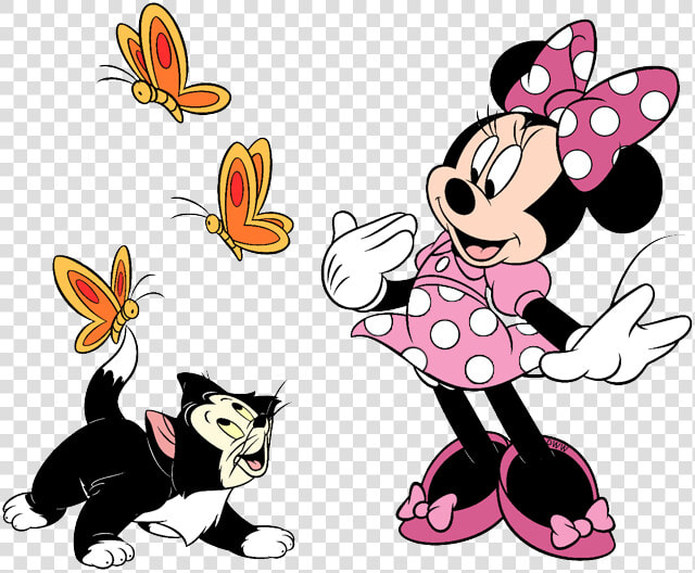 Figaro Minnie Mouse Png   Png Download   Minnie Mouse With Butterflies  Transparent PngTransparent PNG