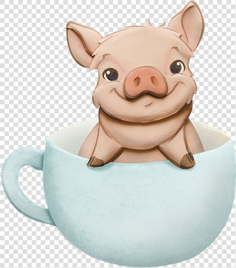 Teacup Pig Cartoon  HD Png DownloadTransparent PNG