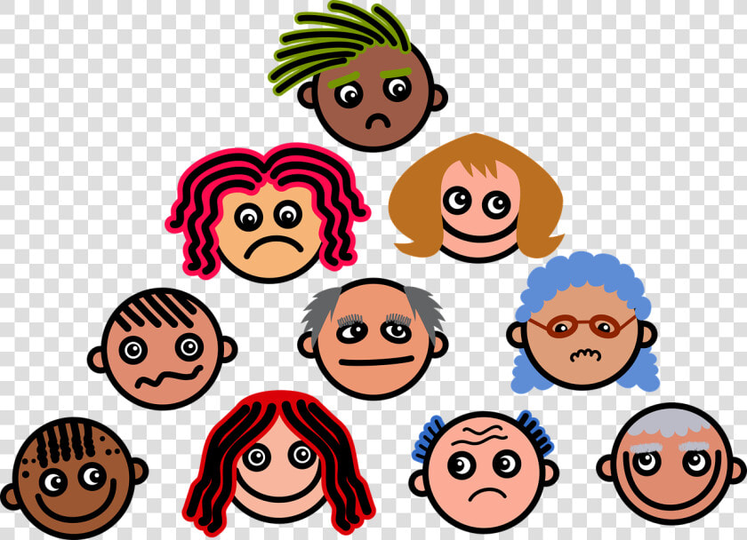 Cartoon  Faces  Expressions  Emotions  Diversity  Crowd  HD Png DownloadTransparent PNG