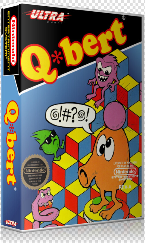 Nes Q Bert Retail Game Cover To Fit A Ugc Style Replacement   Q Bert Nes Cover  HD Png DownloadTransparent PNG