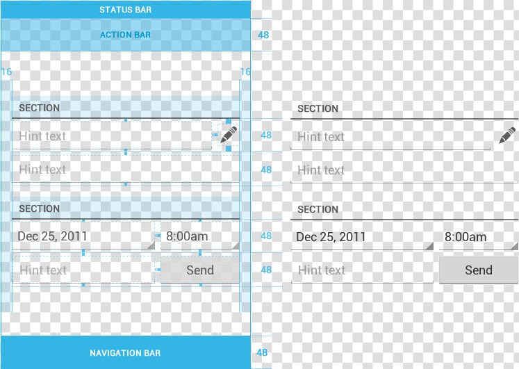 Form Dimensions And Spacing   Android Form Design Example  HD Png DownloadTransparent PNG