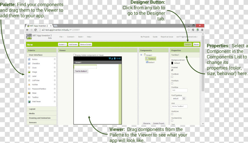 Designer And Blocks Explore   User Interface Mit App Inventor  HD Png DownloadTransparent PNG
