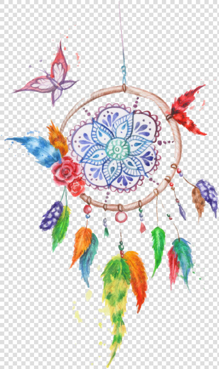 Dreamcatcher Color Watercolor Euclidean Vector Feather   Dream Catcher Colorful Png  Transparent PngTransparent PNG