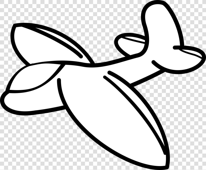 Airplane Cartoon Drawing Glider Black And White   Cartoon Glider  HD Png DownloadTransparent PNG