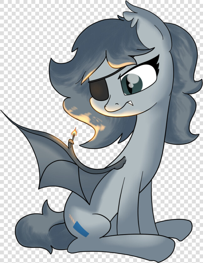 Moonatik  Bat Pony  Bat Pony Oc  Eyepatch  Fire  Match    Mlp Base Bat Pony  HD Png DownloadTransparent PNG