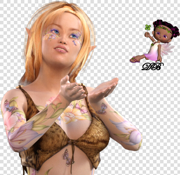 Tube Elfe Femme 3d Tatouage Fantasy   Tube Png Fée Cookie  Transparent PngTransparent PNG