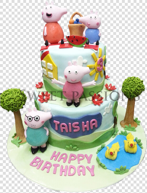 3 Tier Peppa Pig 3d Cake  HD Png DownloadTransparent PNG