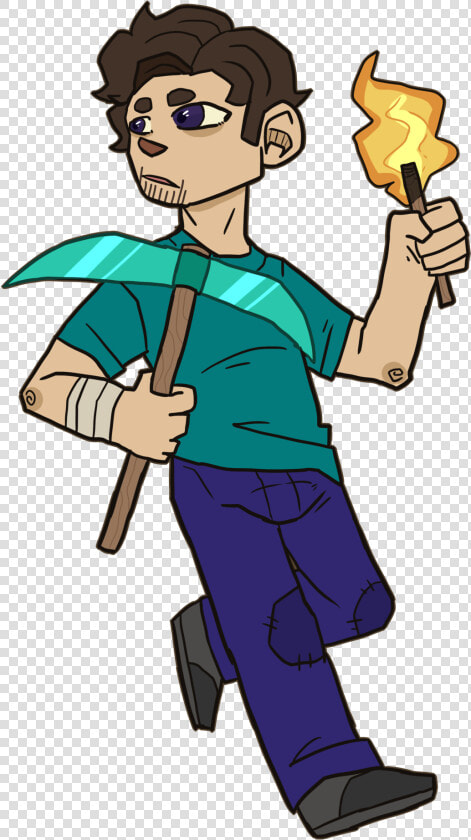 “i Drew Ya Boi Steve Bc I Was Playing Minecraft A Lot   Cartoon  HD Png DownloadTransparent PNG