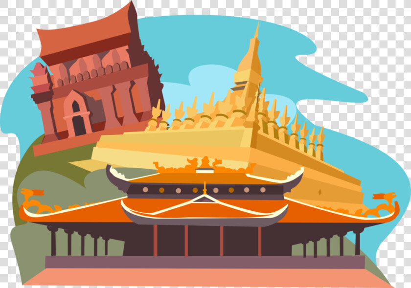 Vector Illustration Of Pha That Luang  Vientiane  Laos    Vietnam Temple Png  Transparent PngTransparent PNG