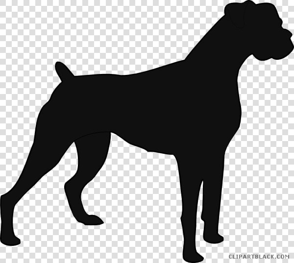 Boxer Dog Clipart   Boxer Dog Silhouette Vector Free  HD Png DownloadTransparent PNG