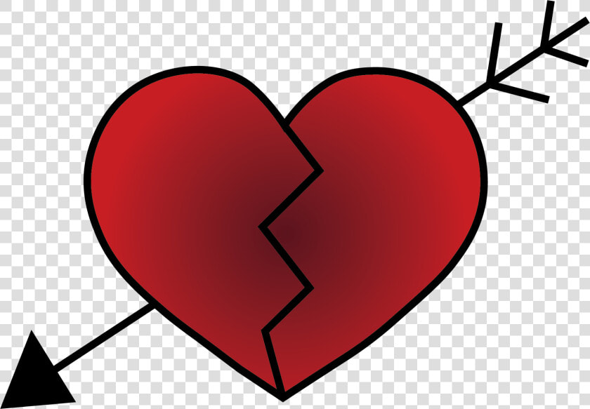 A Red Heart With A Jagged Broken Heart   Heart Broken With Arrow Png  Transparent PngTransparent PNG