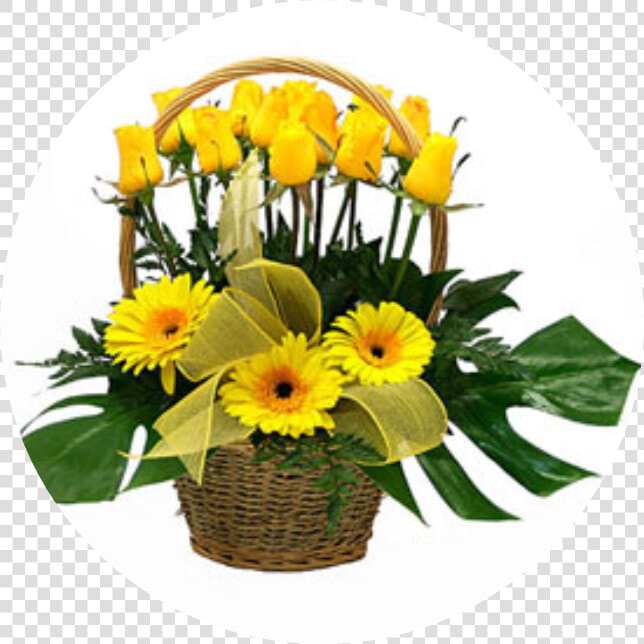 Canasta De Flores Amarillas   Png Download   Arreglos Florales De Aniversario De Boda  Transparent PngTransparent PNG