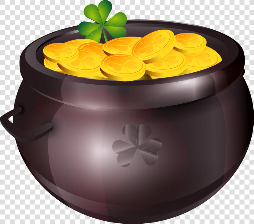 Gold Saint Patrick S Day Clip Art   Pot Of Gold Clipart Png  Transparent PngTransparent PNG