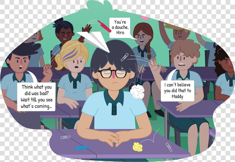 Boy Looking Sad As He Sits At His School Desk While   Comics About Bullying  HD Png DownloadTransparent PNG