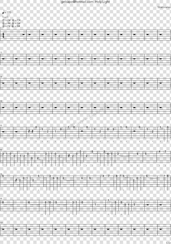 Holy Light 木吉他 第1张   Sheet Music  HD Png DownloadTransparent PNG