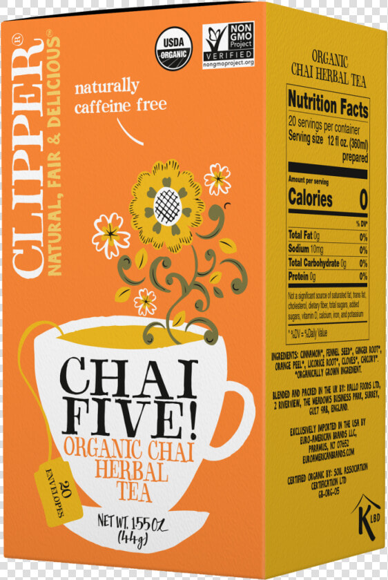 Chai Five Organic Herbal Tea   Clipper Strawberry Fields Tea  HD Png DownloadTransparent PNG