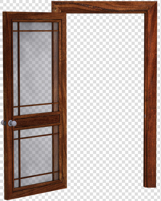 Door  Open Door  Wooden Door  Glass Panes  Translucent   Old Open Door Png  Transparent PngTransparent PNG