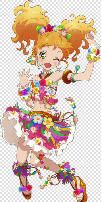 Yuzu Nikaido tropical Hula Girl Coord   Aikatsu Renders Yuzu  HD Png DownloadTransparent PNG