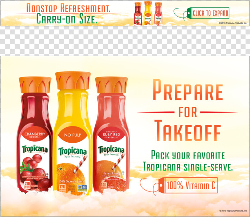 Tropicana Single Serve Airport Promotion Expandable   Glass Bottle  HD Png DownloadTransparent PNG