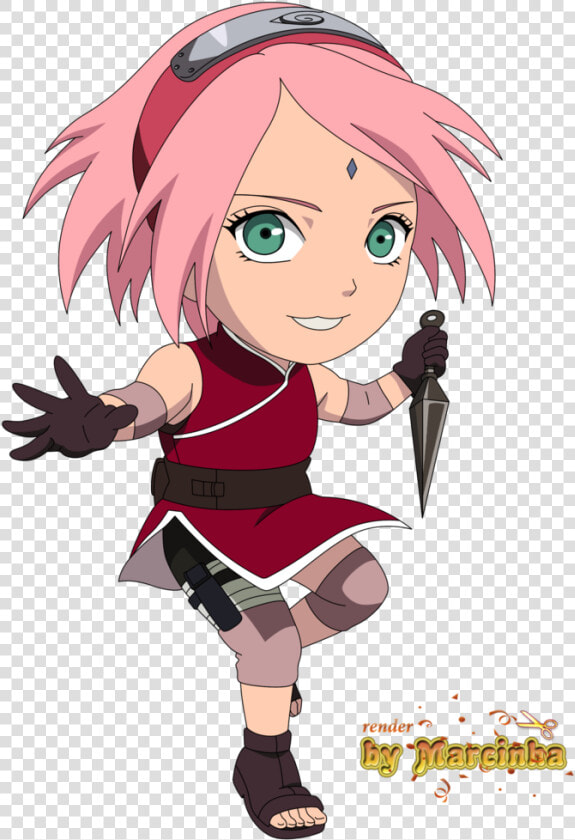 Naruto Uzumaki Chibi Art By Songokukai Naruto Masashi   Sakura Haruno Chibi Png  Transparent PngTransparent PNG