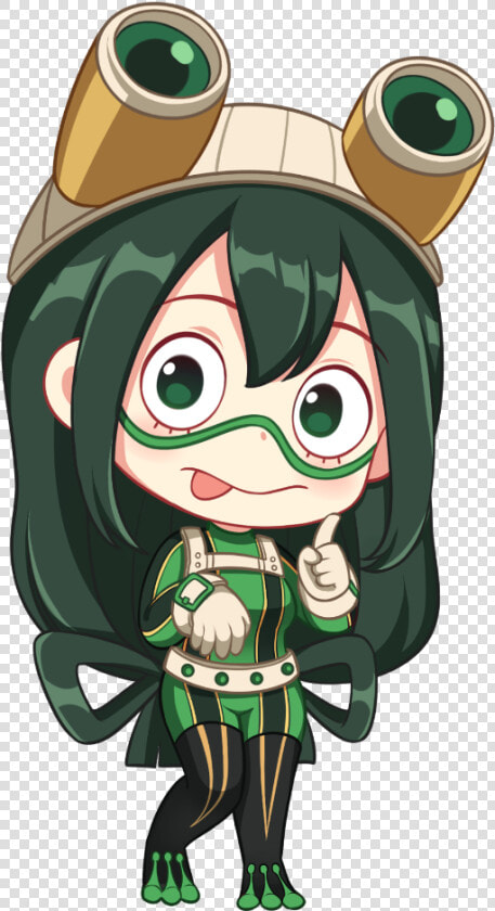  anime  animegirl  animegirls  animekawaii  kawaii   Tsuyu My Hero Academia Chibi  HD Png DownloadTransparent PNG