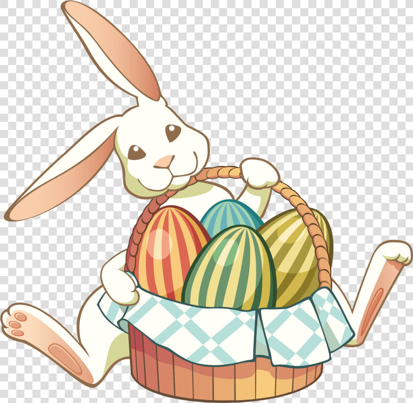 Egg Bunnies Easter Bunny Lent Free Hd Image Clipart   Easter Bunny And Basket Clip Art  HD Png DownloadTransparent PNG