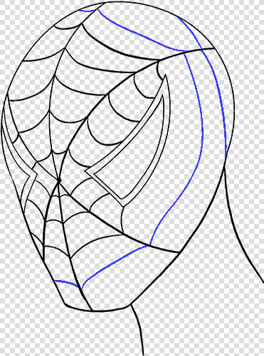 How To Draw Spiderman S Face   Pencil Spider Man Draw  HD Png DownloadTransparent PNG