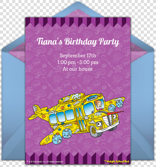 Magic School Bus Party Invite  HD Png DownloadTransparent PNG