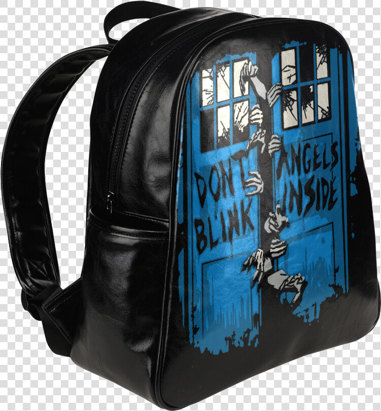 Doctor Who Weeping Angels Print Leather Backpack Casual  HD Png DownloadTransparent PNG