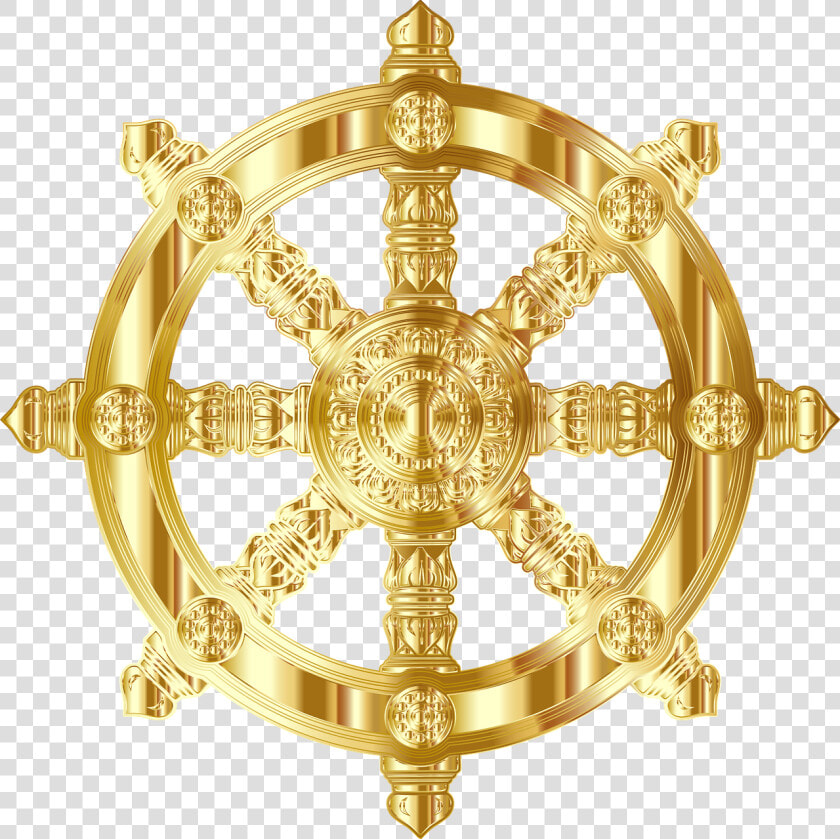 Transparent Decorative Cross Png   Dharma Chakra Gold Png  Png DownloadTransparent PNG