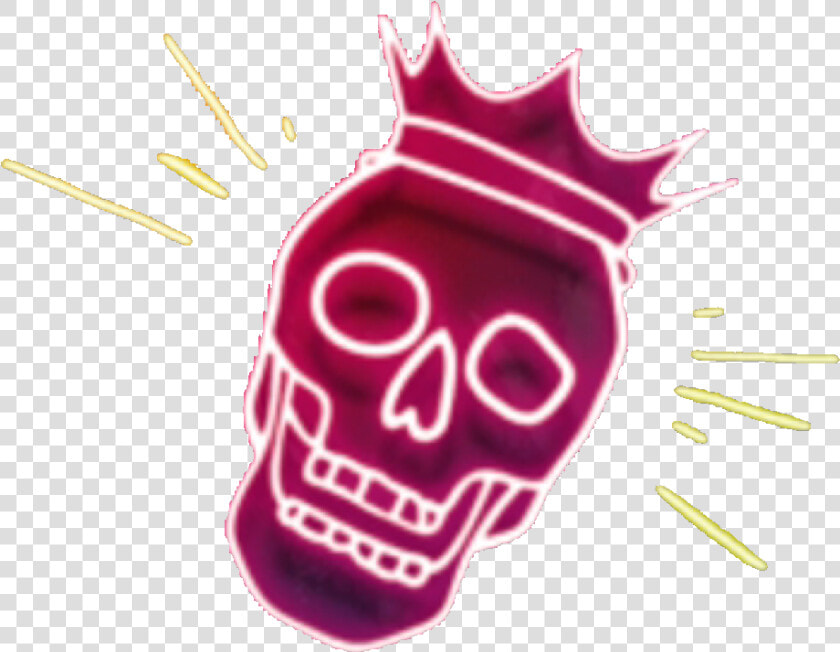  neon  neonskull  neonlight  neonsticker  skull  crown   Emblem  HD Png DownloadTransparent PNG