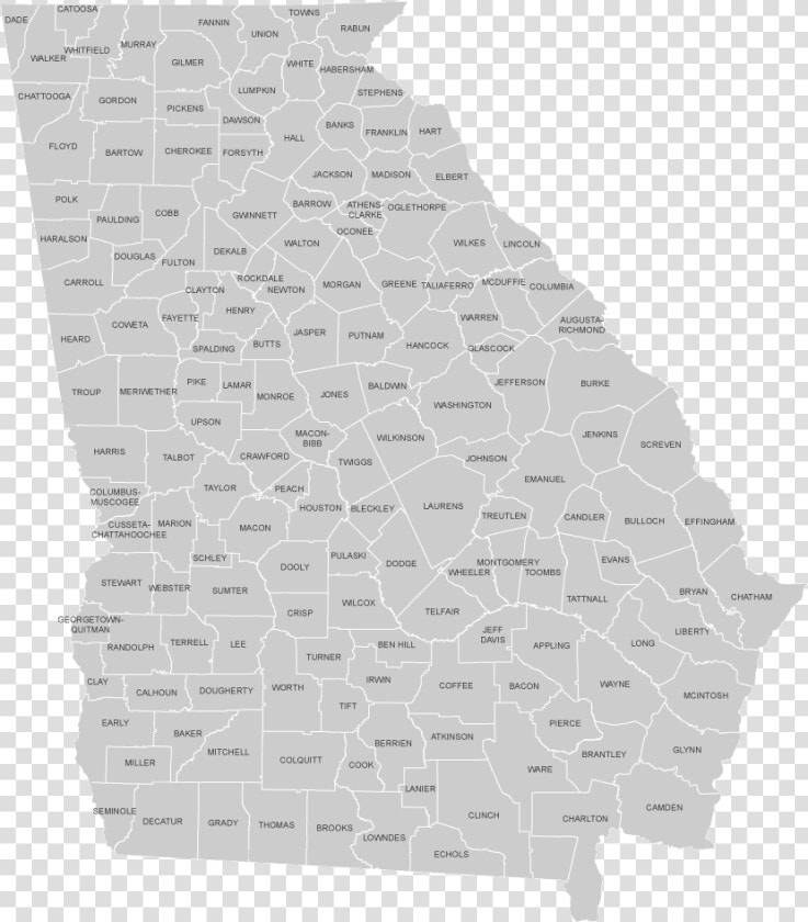 Map Of Georgia Counties   Transparent Cartoons   Map Of Georgia Counties  HD Png DownloadTransparent PNG