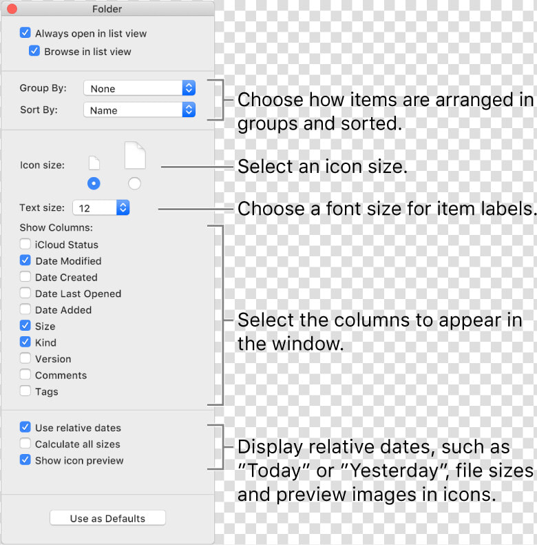 List View Options   Icloud Drive ファインダー メーター  HD Png DownloadTransparent PNG