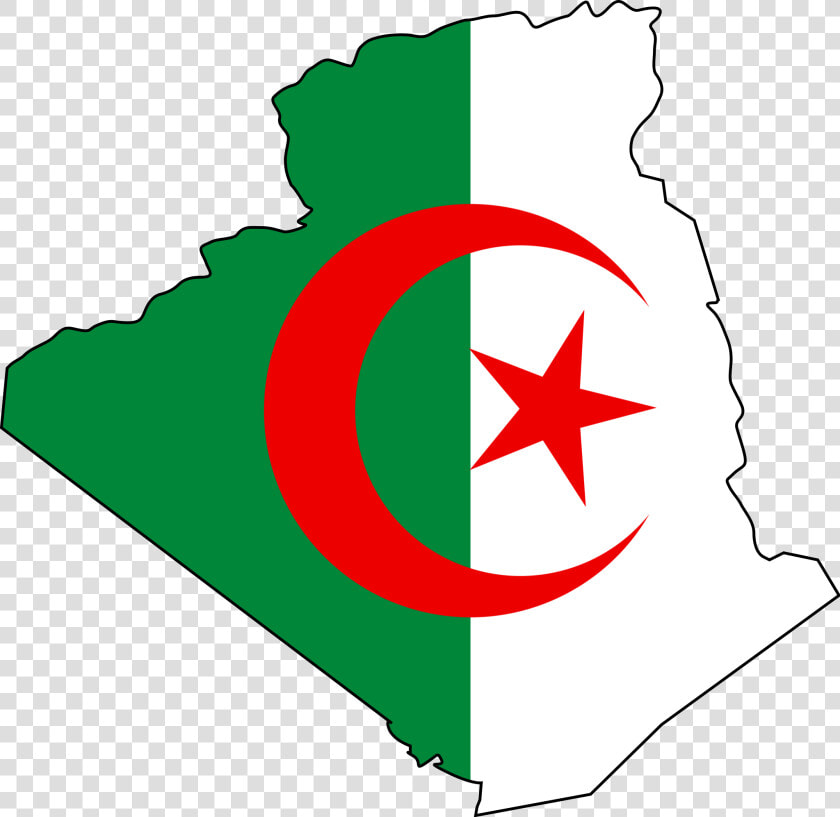 Algeria Flag Map Large Map   Algerian Flag And Map  HD Png DownloadTransparent PNG